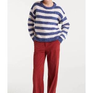 NEW COMPANIA FANTASTICA rugby stripe sweater in blue